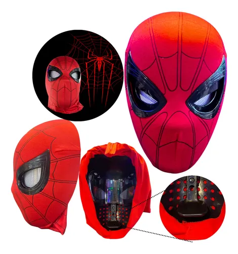 comprar Mascara Spiderman Ojos Moviles Super Diseño Hd Color Rojo Hombre Araña