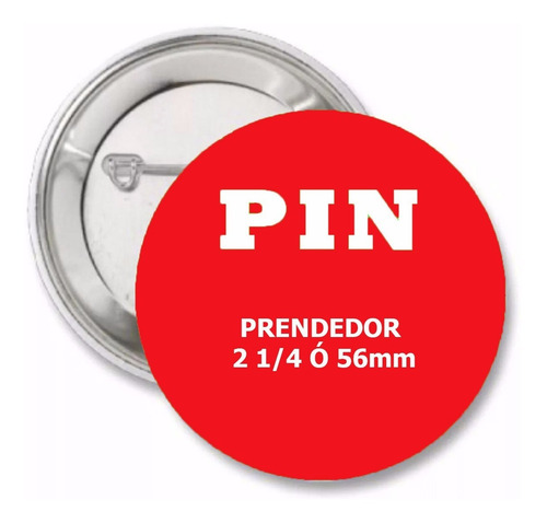 Imagen 2 de 6 de Pin Prendedores Publicitarios 2 1/4 O 56mm X 500 Unidades