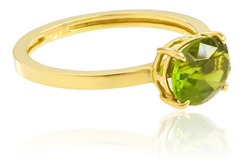 Anillo De Peridoto Genuina En Oro De 14k