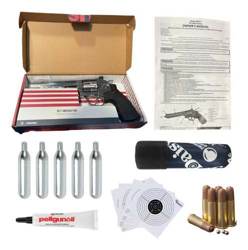 Kit Pistola Crosman Sr 357 Dual Revolver Co2 Silver Xchws P