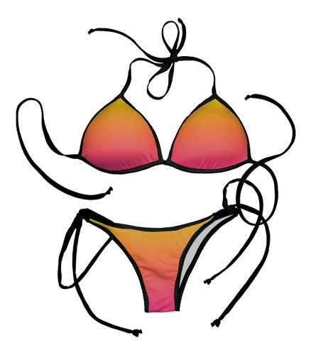 Imagem 2 de 3 de Biquini Bojo Verão Praia Retro Degradê Sunset Beachwear