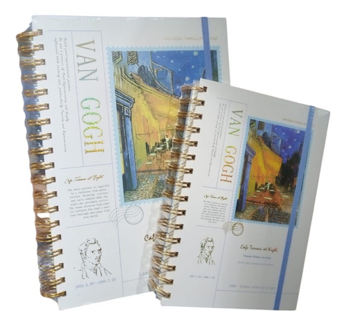 Libreta Cuaderno B5 Van Gogh Cuadro Chico Journal 120 Hojas Terraza De Café Por La Noche