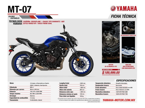 Yamaha Mt 07 Financiamiento 2020