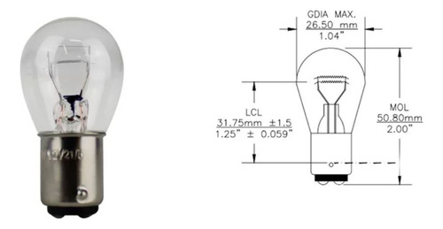 Kit 10 Lampadas 21/5w 2 Polos 12v Gauss 1034 - Gl1034