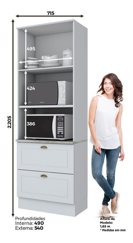 Paneleiro Torre Quente 02 Fornos Nova York Henn Cor Branco HP