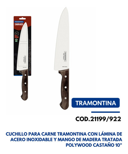 Cuchillo Para Carne Tramontina Con Lámina De Acero Inoxidabl