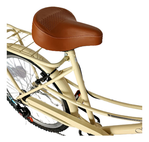 Bicicleta Marcha Aro Quadro 26 Cadeirinha Traseira 7v Bike Cor Bege Tamanho Do Quadro 15