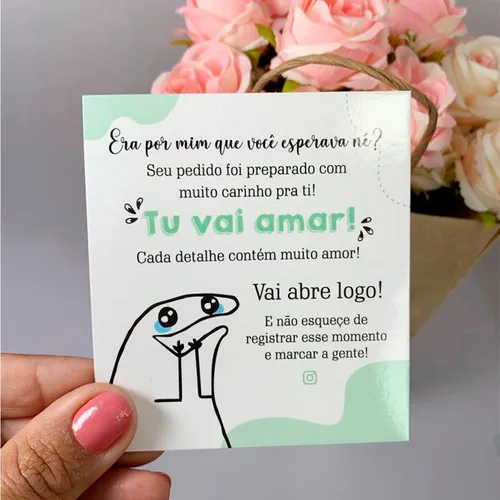 cartão agradecimento flork meme , meme florcks bonequinhos