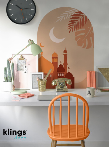 Imagen 1 de 3 de Vinilo Decorativo Dibujo Ventana Estilo Arabes Color Tierra