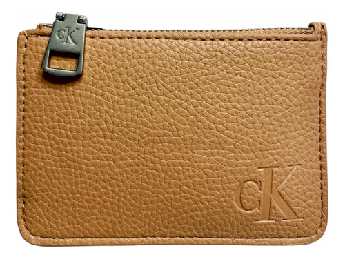 Tarjetero Calvin Klein Piel Nude Mujer Cierre Original M490