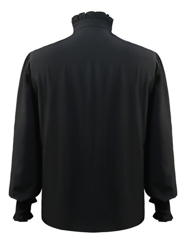 Elegante Manga Larga Con Cuello Alto Y Botones De Encaje Par