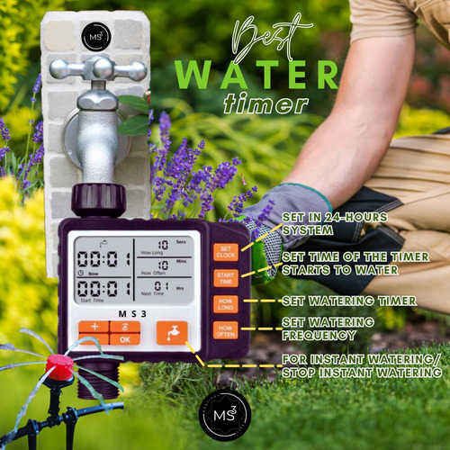 Kit De Riego Por Goteo Ms3 Con Temporizador Y Nebulizadores