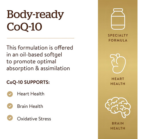 Coq10 200 Mg Megasorb Solgar 30 Capsulas Blandas Sabor Neutro