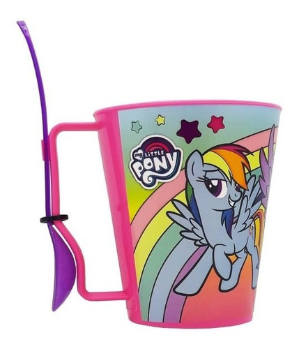 Taza Plastica My Little Pony Con Cuchara Cresko