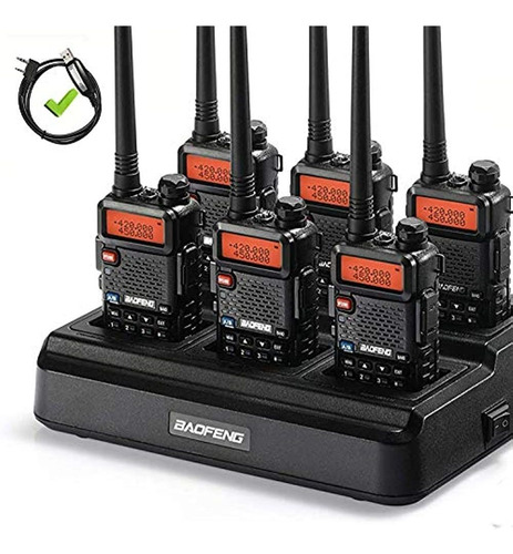 6pcs Baofeng Gt-5r Walkie Talkies De Largo Alcance, Radio Bi