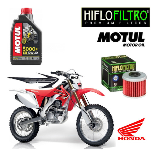 Kit Troca Óleo Motul 5000 10w30 Crf 250x 2004 A 2018 Hf116