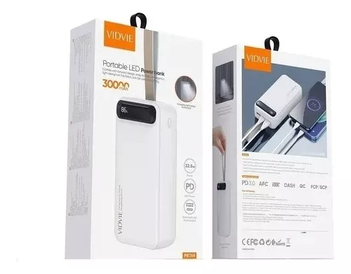 Batería Externa 30000mAh, PowerCore Power Bank 3 Conectores de Salida y 2  de Entrada Cargador Rápido USB-C para Smartphones Tablets y Otros ACTIVE