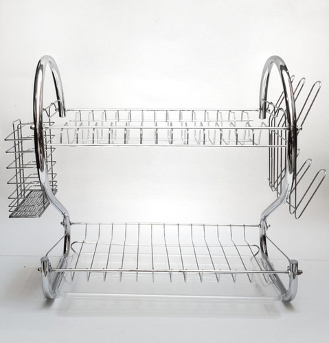 Imagen 4 de 5 de Secaplatos Escurridor Cromado Premium C/ Bandeja - Hot Sale