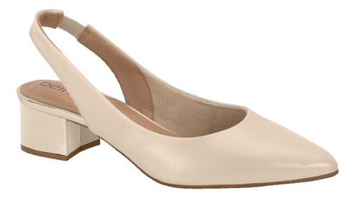 Scarpin Feminino Beira Rio Slingback Salto Grosso Baixo Moda