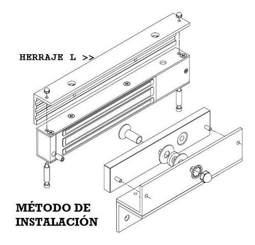 Herraje L Para Cerradura Electromagnética De 600 Lbs