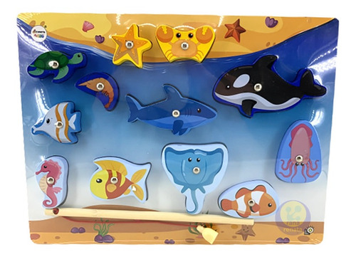 Imagen 1 de 1 de Juego De Pesca Magnético De Madera