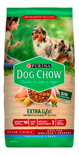 Dog Chow Perro Adulto Raza Median Grande Sabor Pollo Pavo 3k