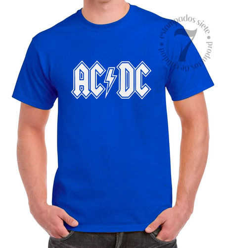 Polera Manga Corta Hombre Banda Musical Ac Dc Rock