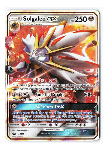 Solgaleo Gx 16 Promo Sun & Moon Pokemon Tcg