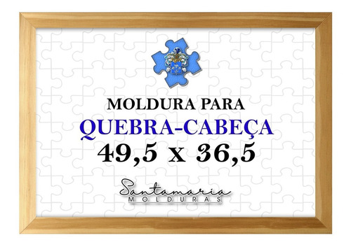 Moldura 49,5x36,5 P/ Quebra Cabeça Grow 500 Peças Pinus