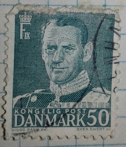 Filatelia Antiguo Sello Kongelig Post Danmark 50