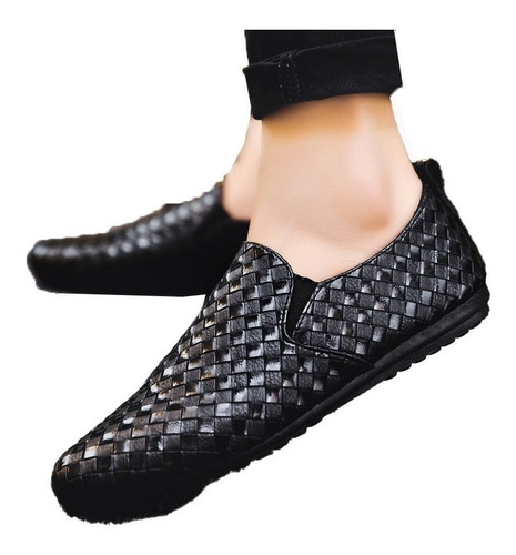 Zapatos Mocasín Casuales De Cuero Brillante Para Hombre