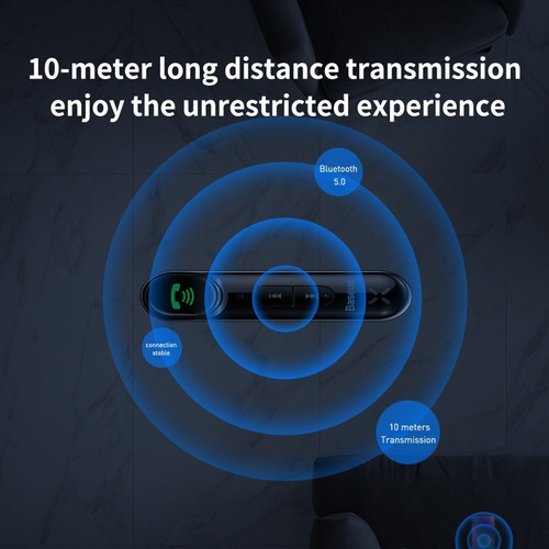Imagen 9 de 10 de Receptor Bluetooth / Manos Libres/ Audio Para Auto Baseus