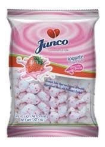 Bala Coco Com Iogurte E Cristais De Morango - 400g - Junco