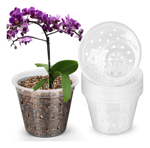 Macetas Transparentes Para Orquídeas Con Agujeros, Juego De