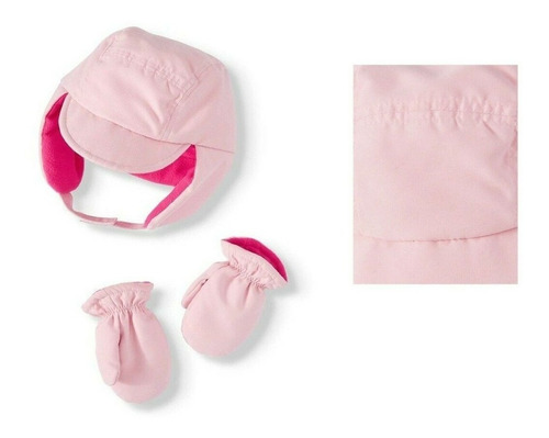 Set Gorro Guantes Mitones Rosado Talla Única