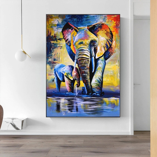 Imagen 2 de 10 de Cuadro-elefante2-moderno,decorativo,95x60cm-16k Resolución