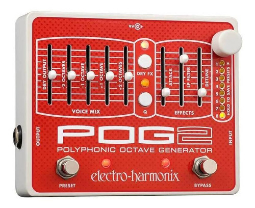 Pedal de efeito Electro-Harmonix Polyphonic Octave Generator POG2  vermelho