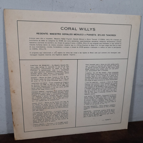 Lp Vinil O Coral Willys Canta O Brasil Ótimo Estado.