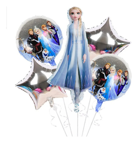 Set De Globos Metalizados De Frozen Elsa Ana 