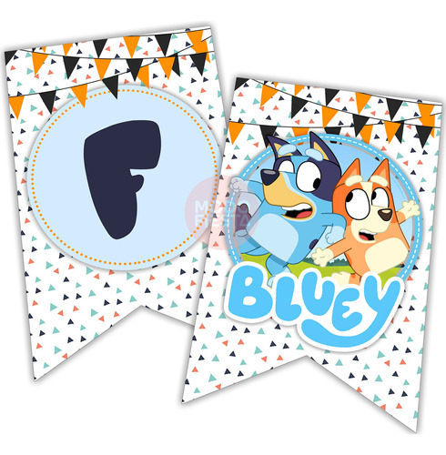 Banderines Cumpleaños Imprimibles Bluey