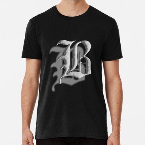 Remera Letra Frontal B, Personaje De Estilo Tatuaje 3d, Letr