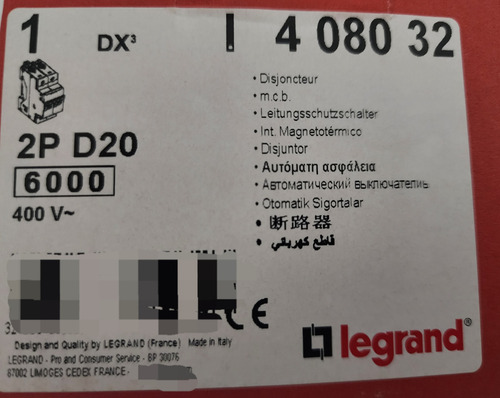 Interruptor Automatico 2p 20a D 10 Ka Bipolar 408032 Legrand