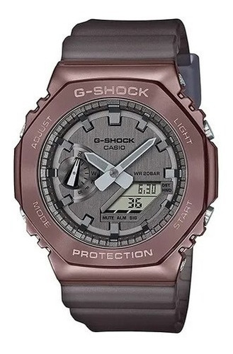 Reloj Casio G-shock Youth Humeado Bronce Gm-2100mf-5acr Color del fondo Gris