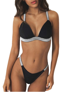 Bikini Acolchado Para Mujer, Sujetador, Vendaje, Traje De Ba