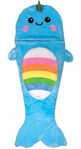 Rainbow Narwhal 79 X 36 5 Faux Sherpalined Plush Fleece...