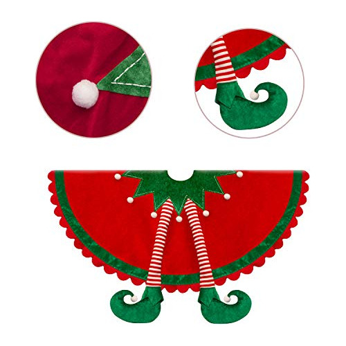 Falda De Árbol De Navidad Piernas Deliciosas, Borde On...