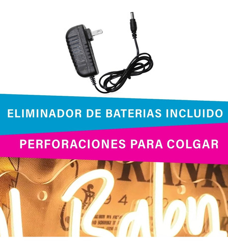 Letrero Led Neon Nombre 80 X 50 Cm Color A Elegir 7 Letras