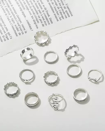 Set Conjunto Anillos Midis Serpiente