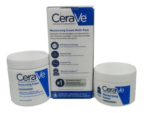  Kit Cerave  02 Creme Hidratante Multi-pack 539grs+340grs