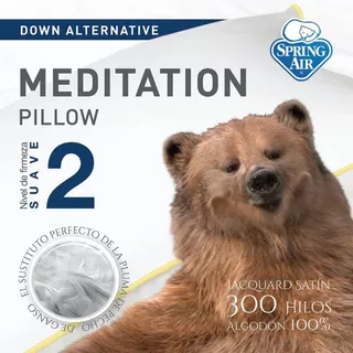 Almohada Spring Air King Size Meditation Con Plumas Firme Sp Color Blanco